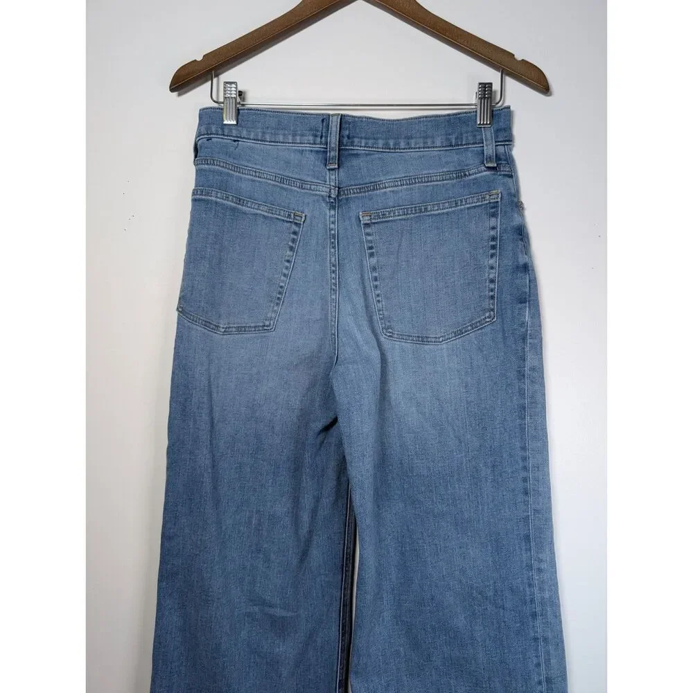 J. Crew Classic Wide-Leg Jeans High-Rise Stretch Denim Size 28 Quiet Luxury